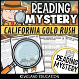 Printable nonfiction California Gold Rush reading comprehension passage activity for grades 3-6