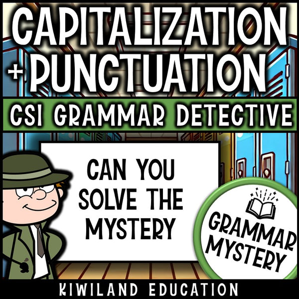 Capitalization and Punctuation ELA Mystery printable Scoot game for Grades 3–6