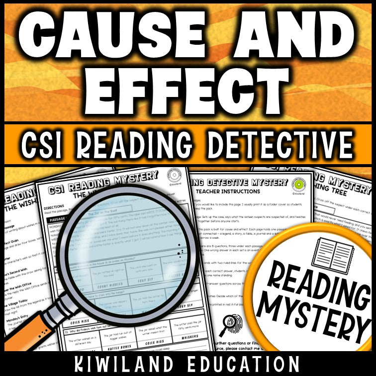 Cause and effect reading activities, no prep printable for literacy centers and morning work