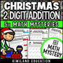 Christmas 2-digit addition with regrouping math mystery worksheets cover