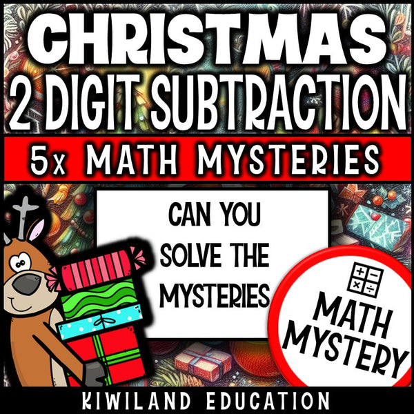 Can you solve the Christmas mysteries - 2-digit subtraction with regrouping worksheets