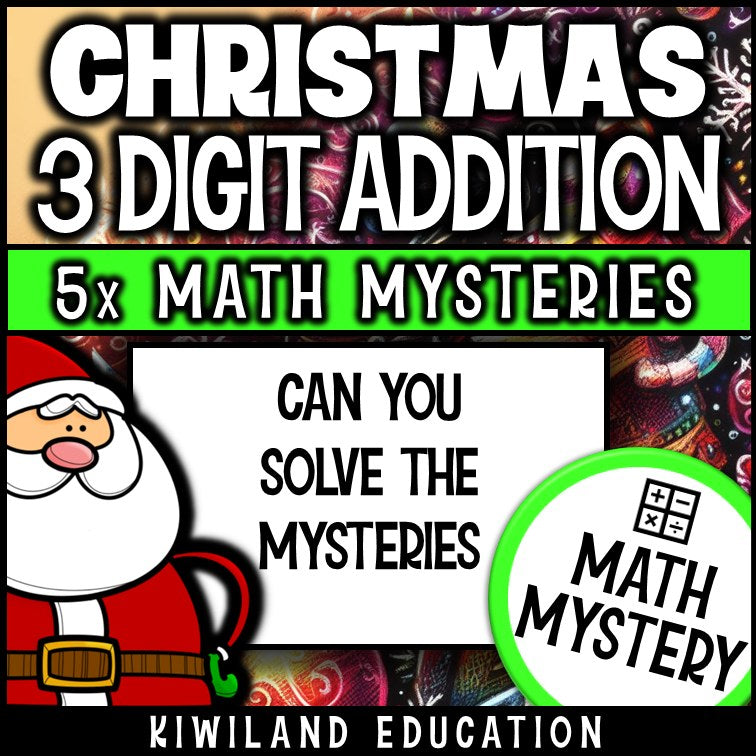 Can you solve the Christmas mysteries - 3-digit addition with regrouping worksheets