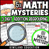Christmas around the world addition with regrouping detective math mystery activity