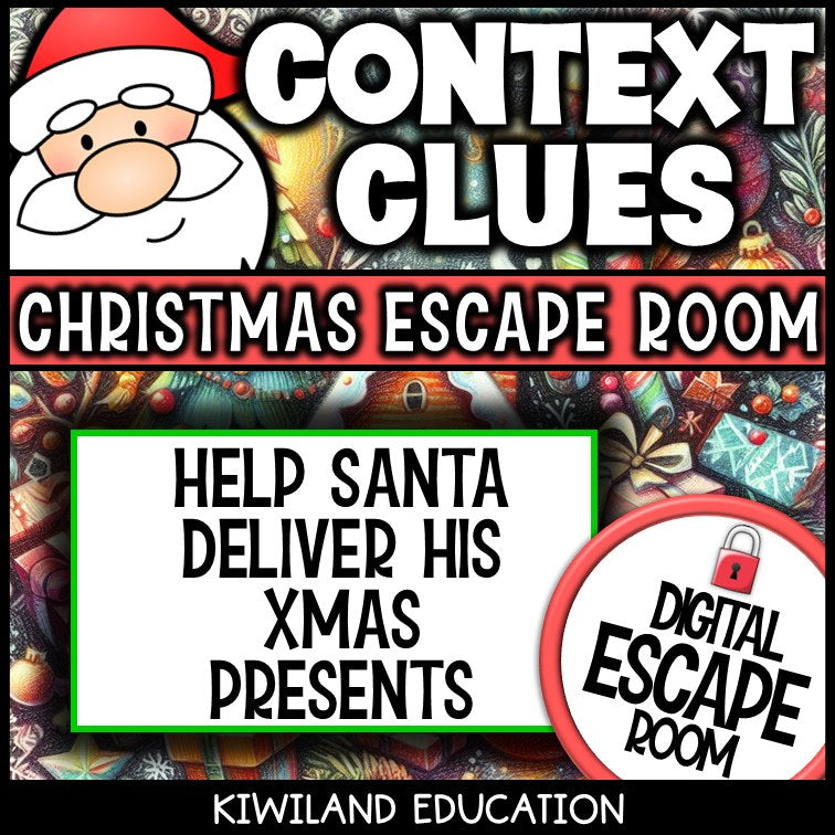 Context Clues Christmas escape room for Grades 4-7