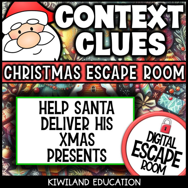 Context Clues Christmas escape room for Grades 4-7