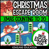 Counting to 20 Christmas escape room activity preview