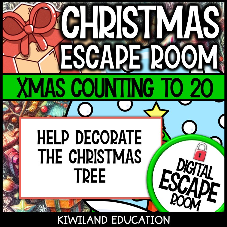 Counting to 20 Christmas escape room for Grades K-1