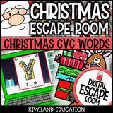CVC Words Christmas digital escape room cover