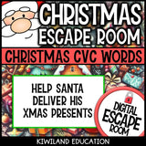 CVC Words Christmas escape room for Grades K-1