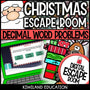 Decimals word problems Christmas digital escape room cover