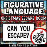 No-prep Christmas figurative language escape room activity
