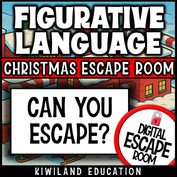 No-prep Christmas figurative language escape room activity