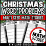 Christmas multi-step math word problems worksheets for 4th and 5th grade - no-prep printable holiday story problems all operations