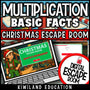Christmas multiplication 10x times tables digital escape room cover, grades 2–4 math