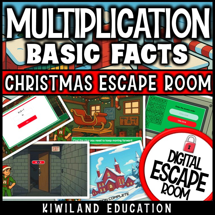 Self-checking Christmas multiplication times tables challenge grades 2 to 4