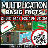 Self-checking Christmas multiplication times tables challenge grades 2 to 4