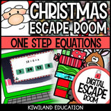 One-Step Equations Christmas digital escape room for Grades 5-8