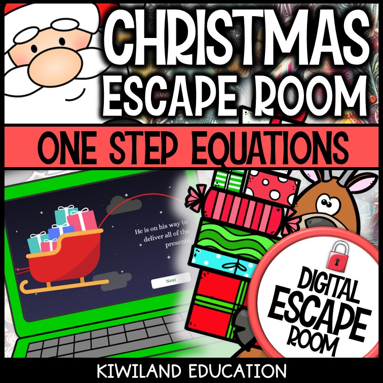 Christmas algebra escape room code lock