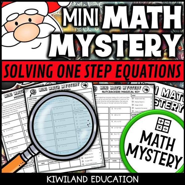 Christmas one-step equations math mystery answer key