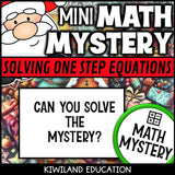 Christmas one-step equations math mystery activity preview