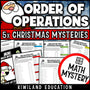 Christmas order of operations PEMDAS math mystery worksheets cover
