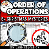 Christmas order of operations math mystery answer key