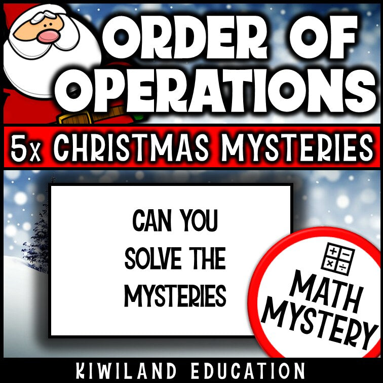 Christmas order of operations math mystery activity preview