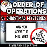 Christmas order of operations math mystery activity preview