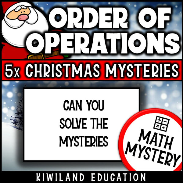 Christmas order of operations math mystery activity preview