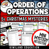 Christmas order of operations worksheets grade 4-5