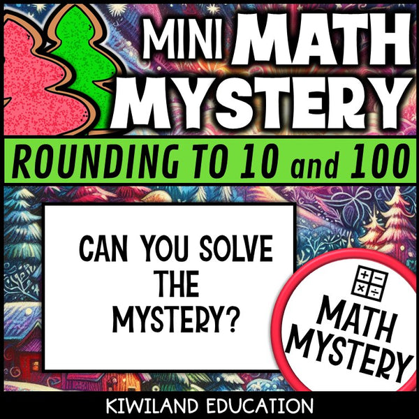 Christmas rounding math mystery activity preview