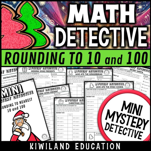 Christmas rounding to the nearest 10 and 100 worksheets 3rd grade