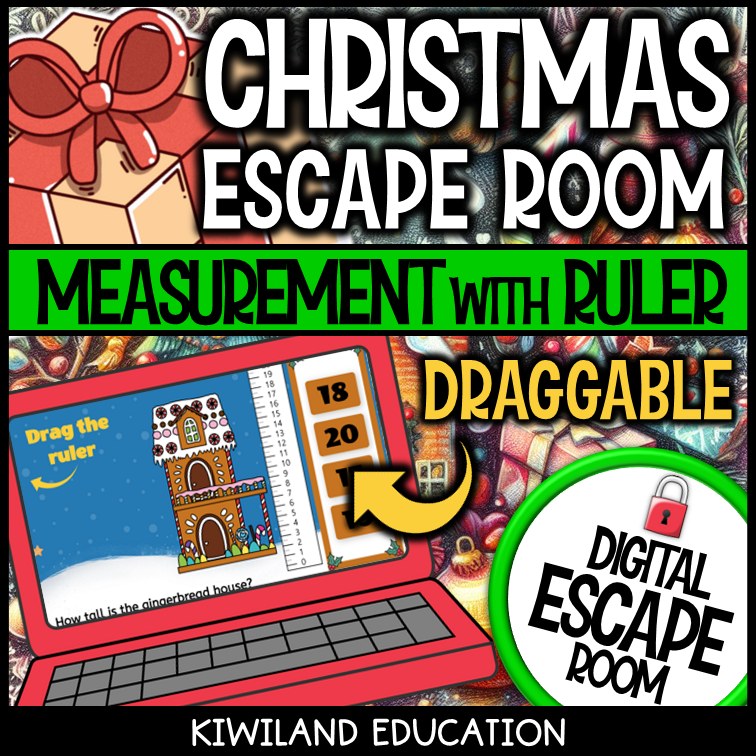 Christmas ruler measurement digital escape room cover