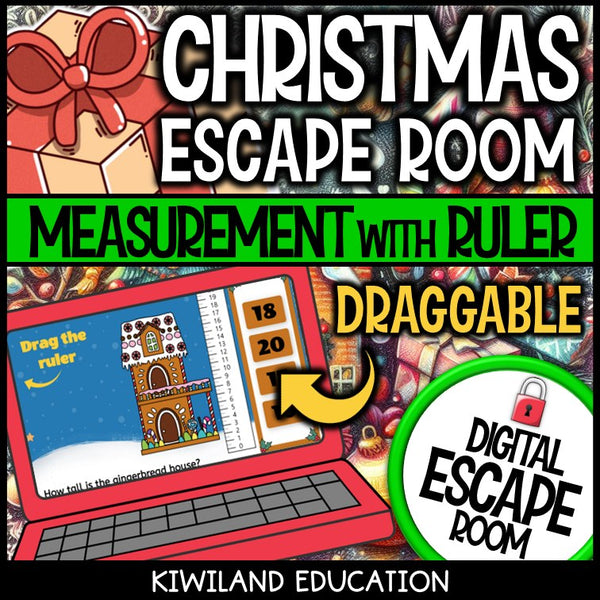 Christmas ruler measurement digital escape room cover