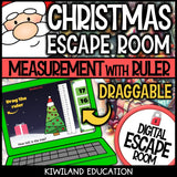 Ruler Measurement Christmas Trees digital escape room for Grades 2-4