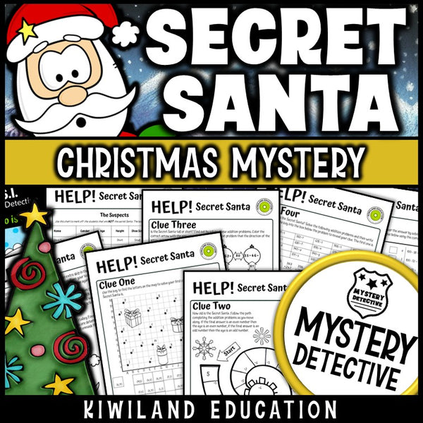 Christmas secret santa CSI mystery detective grades 2-5