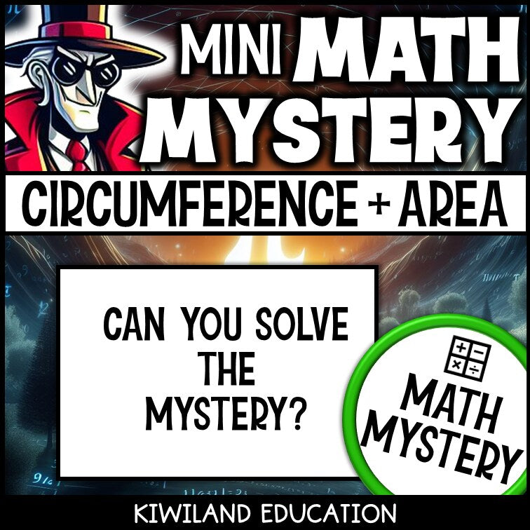 Circumference and area of a circle math mystery activity preview