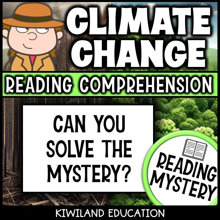 No-prep climate change reading comprehension worksheet with answer key for Earth Day