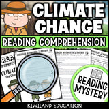 Printable nonfiction climate change reading comprehension passage activity for grades 3-6