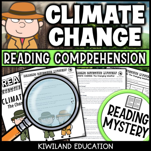 Printable nonfiction climate change reading comprehension passage activity for grades 3-6