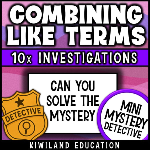 Combining like terms detective activity math centers and sub plans printable