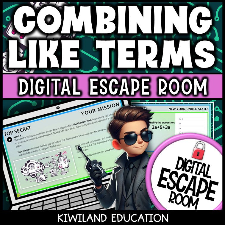 Combining Like Terms digital escape room cover