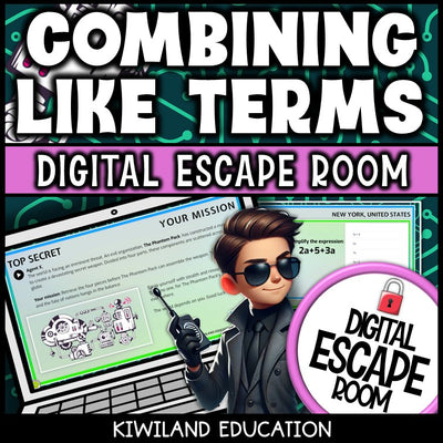 Combining Like Terms digital escape room cover
