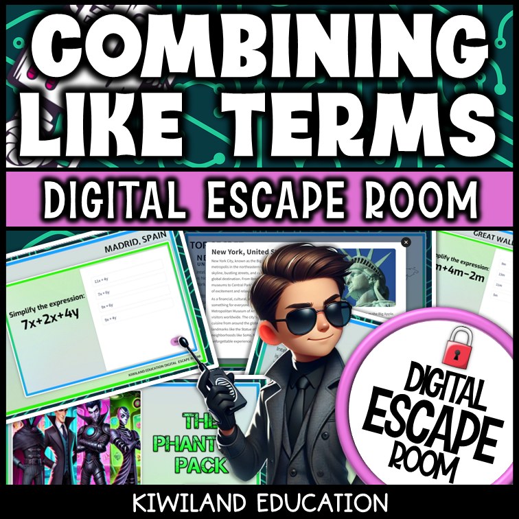 Combining like terms algebra escape room preview