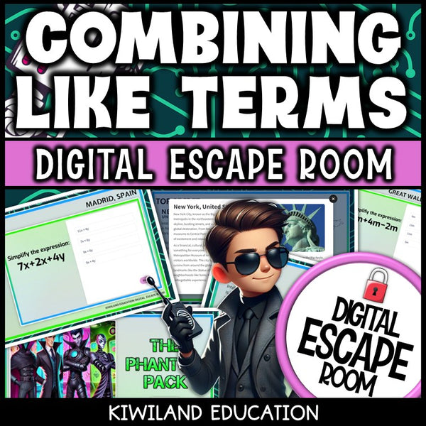 Combining like terms algebra escape room preview