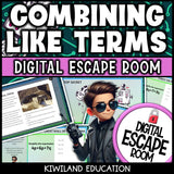 Simplifying expressions escape room challenge screen