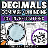 Comparing decimals with tenths and hundredths activity pages and teacher instructions, racing math for math centers, morning work and early finishers