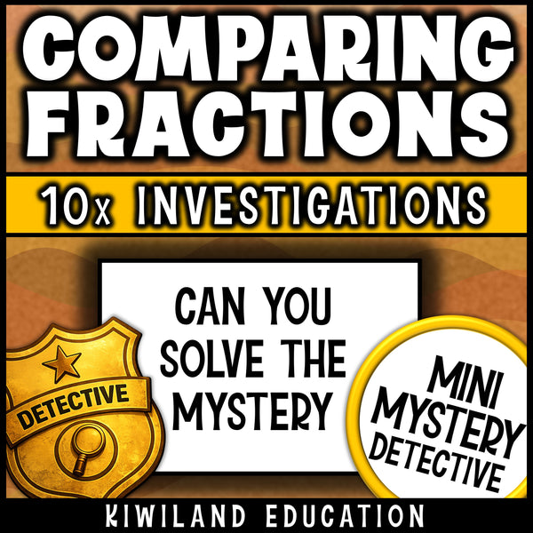 Can you solve the mystery? No prep comparing fractions detective activity for 4th grade math centers, early finishers, sub plans and homework