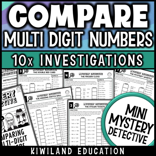 Comparing numbers worksheets for 3rd and 4th grade place value math, ten no prep printable detective cases set at a soccer Cup Final