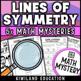Complete the symmetrical figure, mirror image reflection math mystery printable